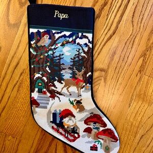 Lands' End Personalized Holiday Stocking - Multicolor Needlepoint